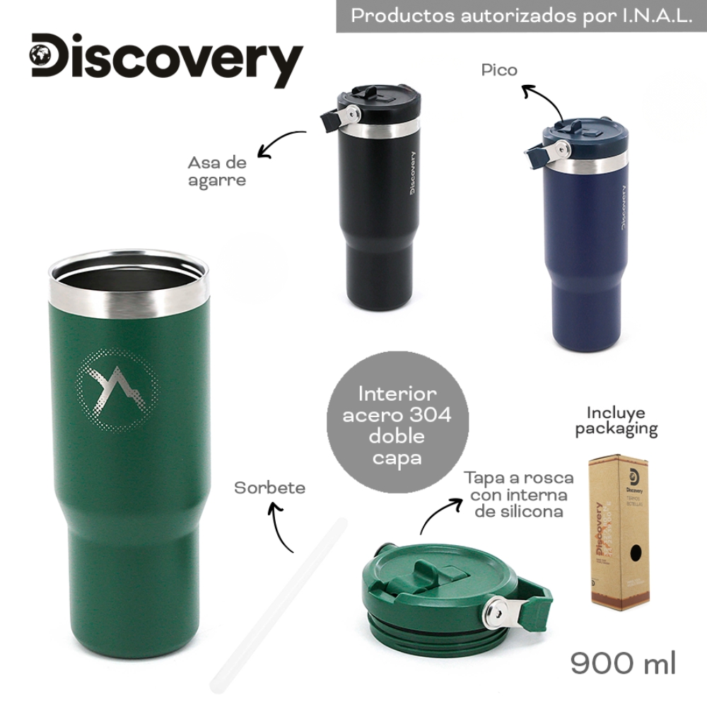 VASO TERMICO DISCOVERY C/TAPA Y PICO ART 18492 FAO