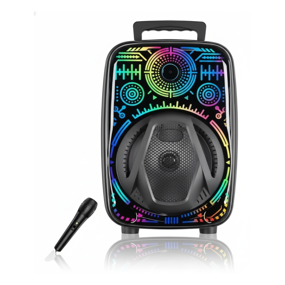 PARLANTE 8" RECARGABLE USB CON MICROFONO ART HY-880 GAO