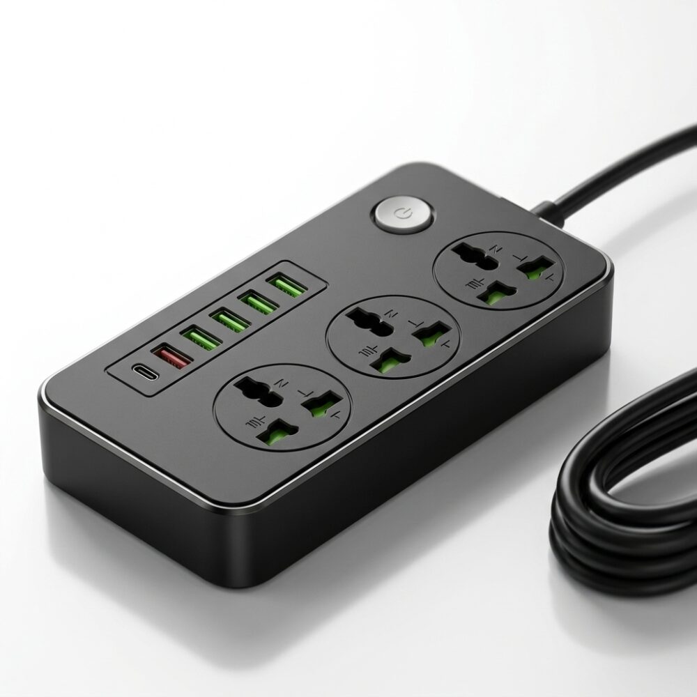 US EXTENSION C/ZAPATILLA 3 TOMA+5 USB A+USB C HAO