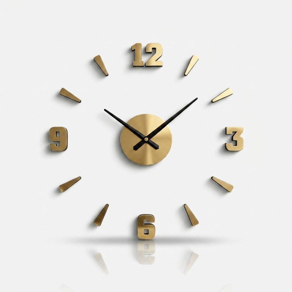 RELOJ AUTO ADHESIVO DORADO 35CM ART 793A HAO