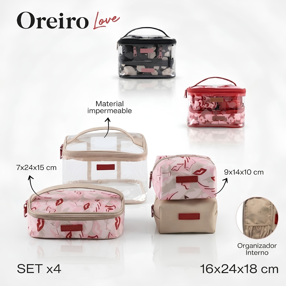 PORTACOSMETICO OREIRO LOVE SET X4 PSC ART 29320 HAO