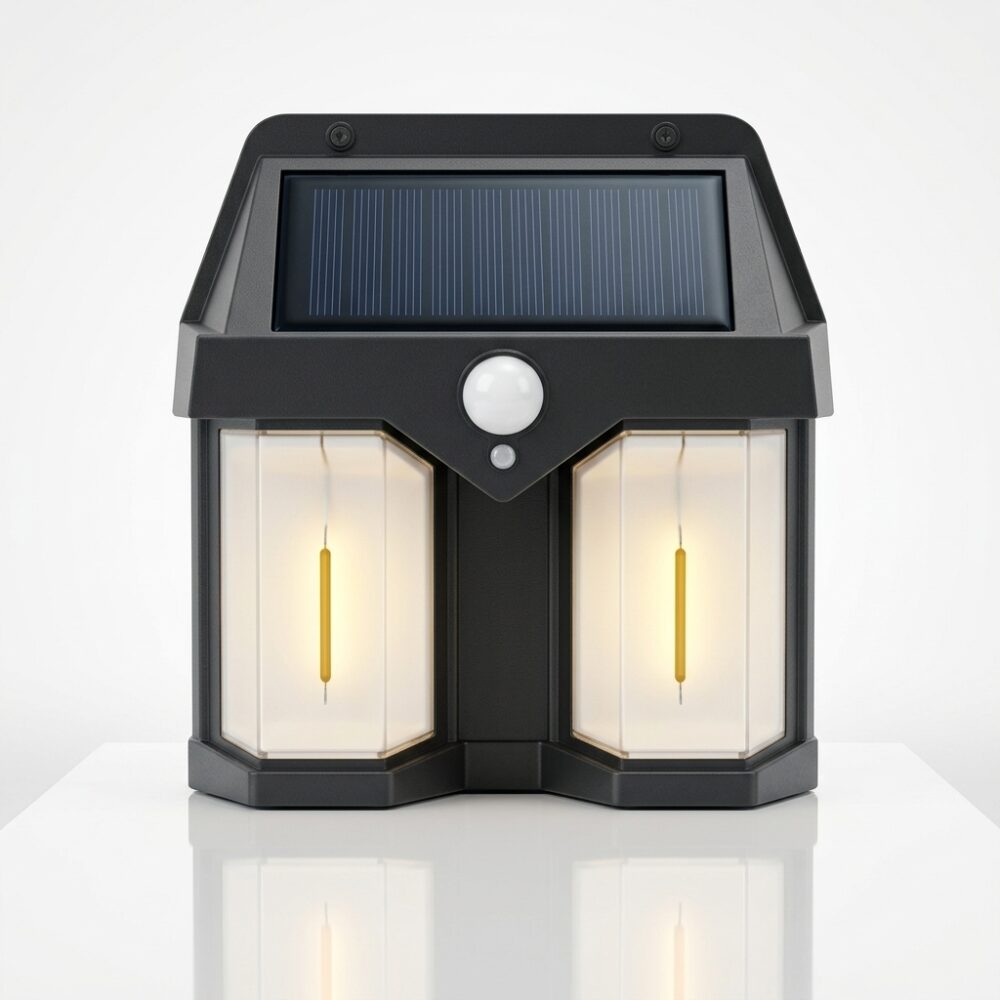 US LAMPARA DE PARED SOLAR 2 FAROLES BK618-2 JAO