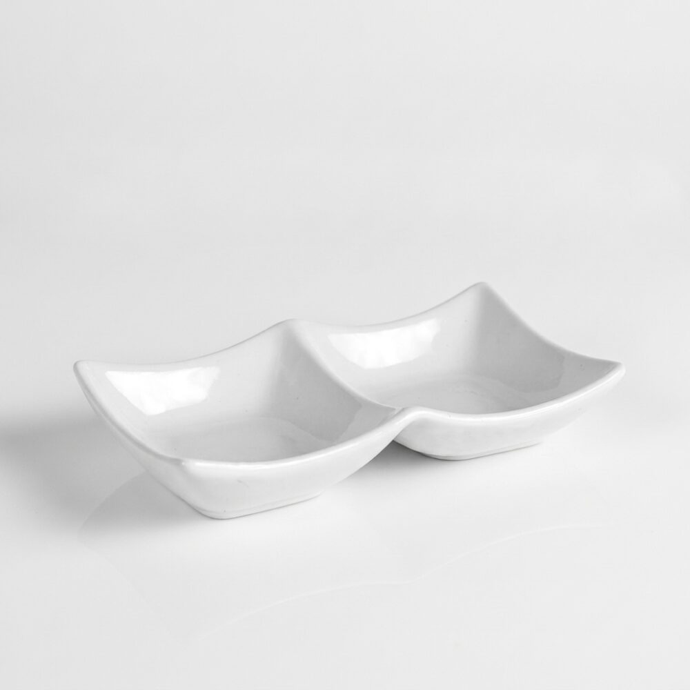 PLATITO PARA 2 SALSAS 13x6,5x2,5cm ART 101602 IAO