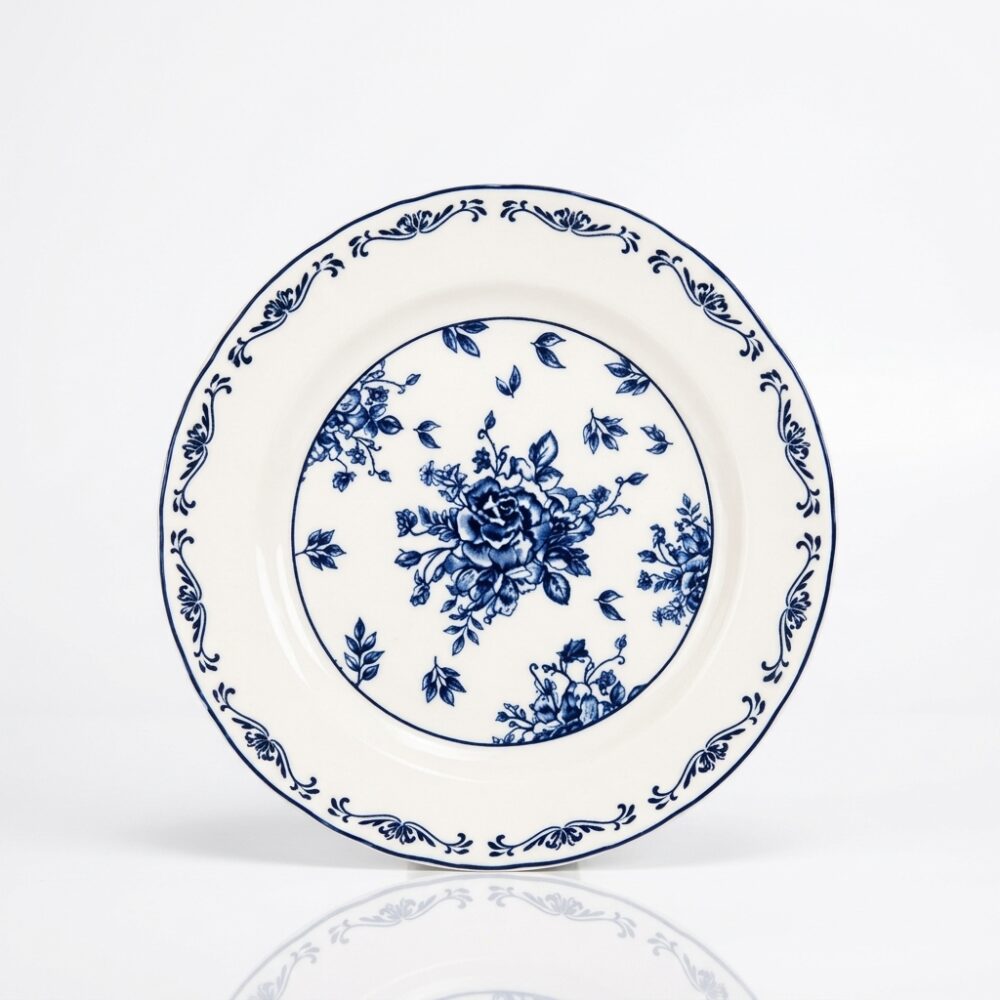PLATO DISEÑO FLOREADO AZUL 20x4CM ART 101954 IAO