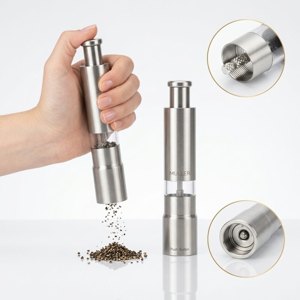 US MOLINILLO DE PIMIENTA A PISRON AC INOX 14.5CM EZE-155 IAO