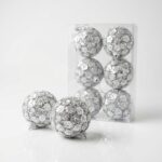 BOLA NAVIDEÑA PLATEADA ET x6 PCS 6CM ART 703461 NAVI IAO