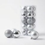 BOLA NAVIDEÑA PLATEADA ET x20 PCS 6CM ART 704871B NAVI IAO