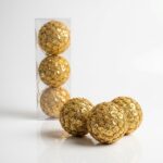 BOLA NAVIDEÑA DORADA SET x3 PCS 8CM ART 703517 NAVI IAO