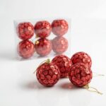 BOLA NAVIDEÑA ROJA SET x6 PCS 6CM ART 703457 NAVI IAO