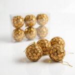 BOLA NAVIDEÑA DORADA SET x6 PCS 6CM ART 703435 NAVI IAO