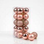 BOLA NAVIDEÑA ROSA VIEJO SET x20 PCS 5CM 704863A NAVI IAO