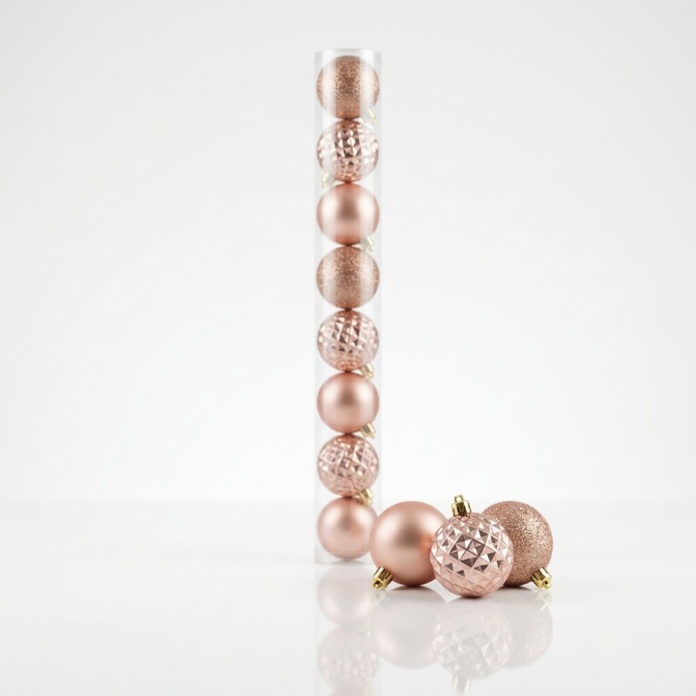 BOLA NAVIDEÑA ROSA VIEJO SET x10 PCS 6CM 4956504RV NAVI IAO