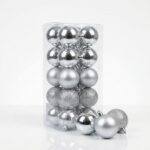 BOLA NAVIDEÑA PLATEADA SET x20 PCS 5CM 704863B NAVI IAO