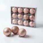 BOLA NAVIDEÑA ROSA VIEJO x12PCS 6CM ART 704844A NAVI IAO