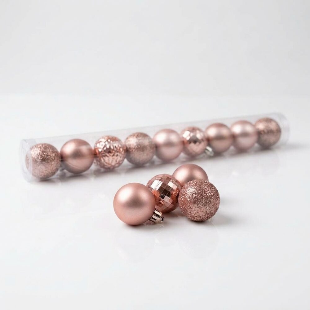 BOLA NAVIDEÑA ROSA VIEJO x10PCS 5CM ART 4956515RV NAVI IAO