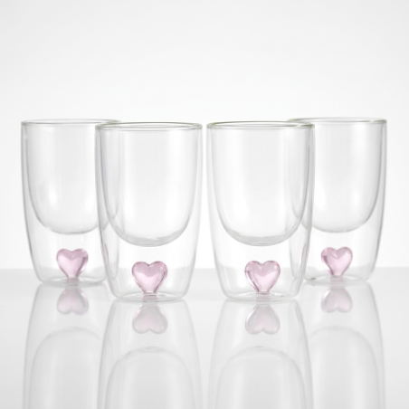 VASO DOBLE VIDRIO CORAZON X4 CA6861 IAO