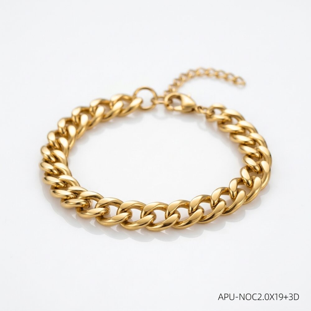 PULSERA ACERO DORADO NOC APUNOC2X19D IAO