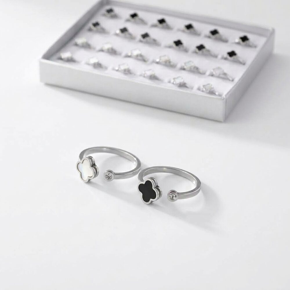 ANILLO ACERO BCO FLOR VC AN2196P IAO
