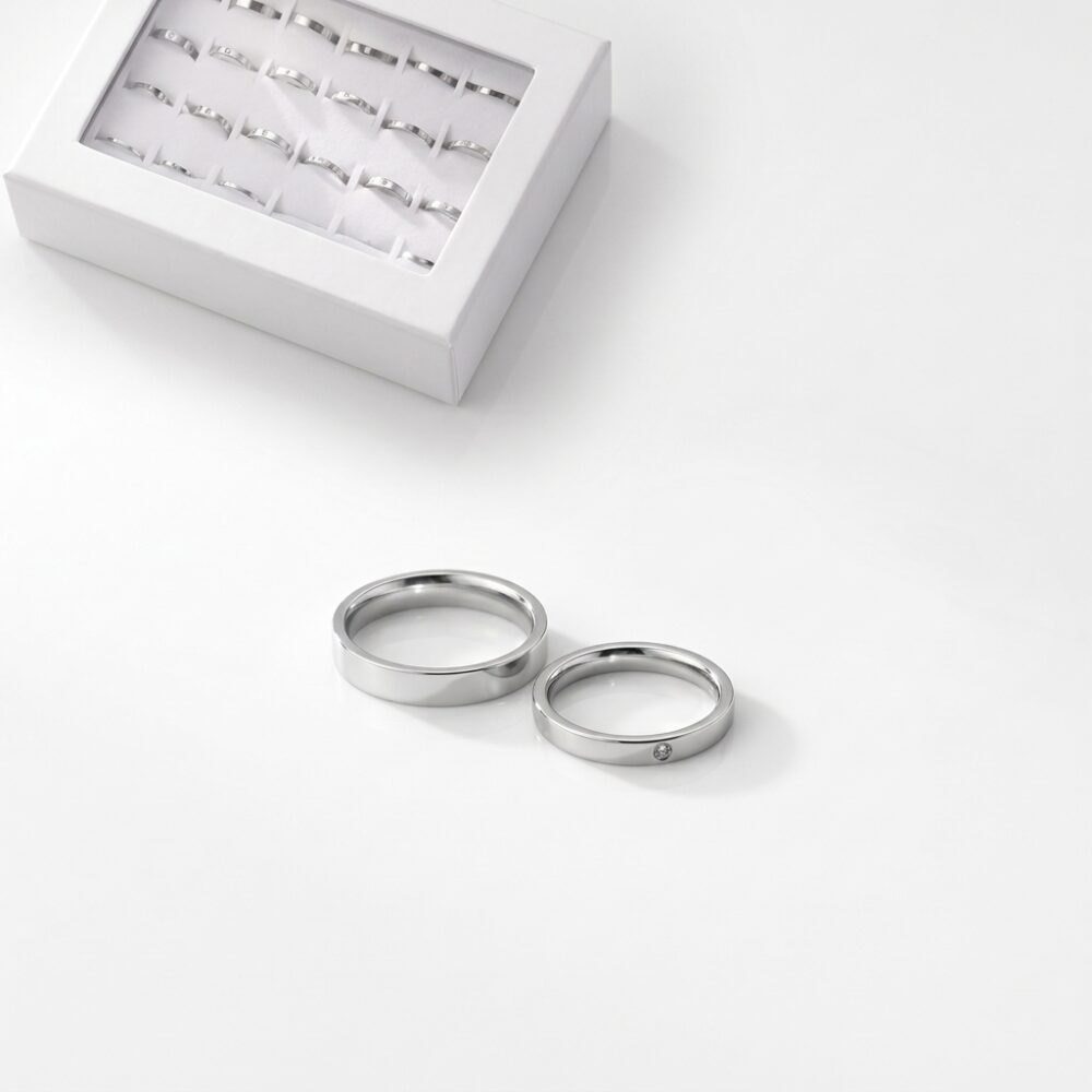 ANILLO ACERO TIPO ALIANZA C/STRASS AN2200 IAO