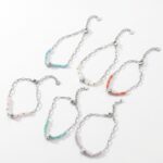 PULSERA ACERO BCO COMBINADA C/CRISTAL Y DIJE APUDI629P IAO