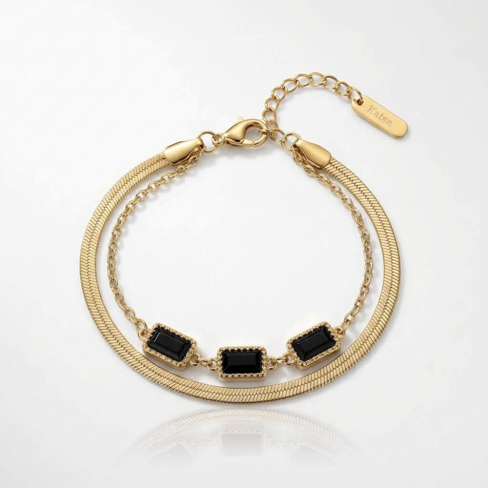 PULSERA ACERO DRD DOBLE CON PIEDRA APUDI630D IAO