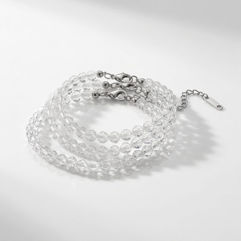 PULSERA TERMINACION ACERO CRISTAL APUHILO273 IAO