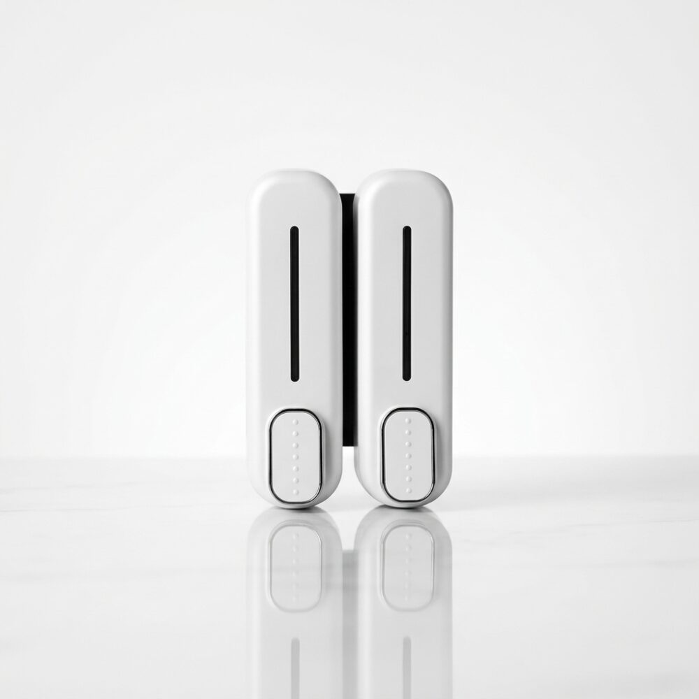 DISPENSER DOBLE P/PARED BLANCO 700CC ART 108592 IAO