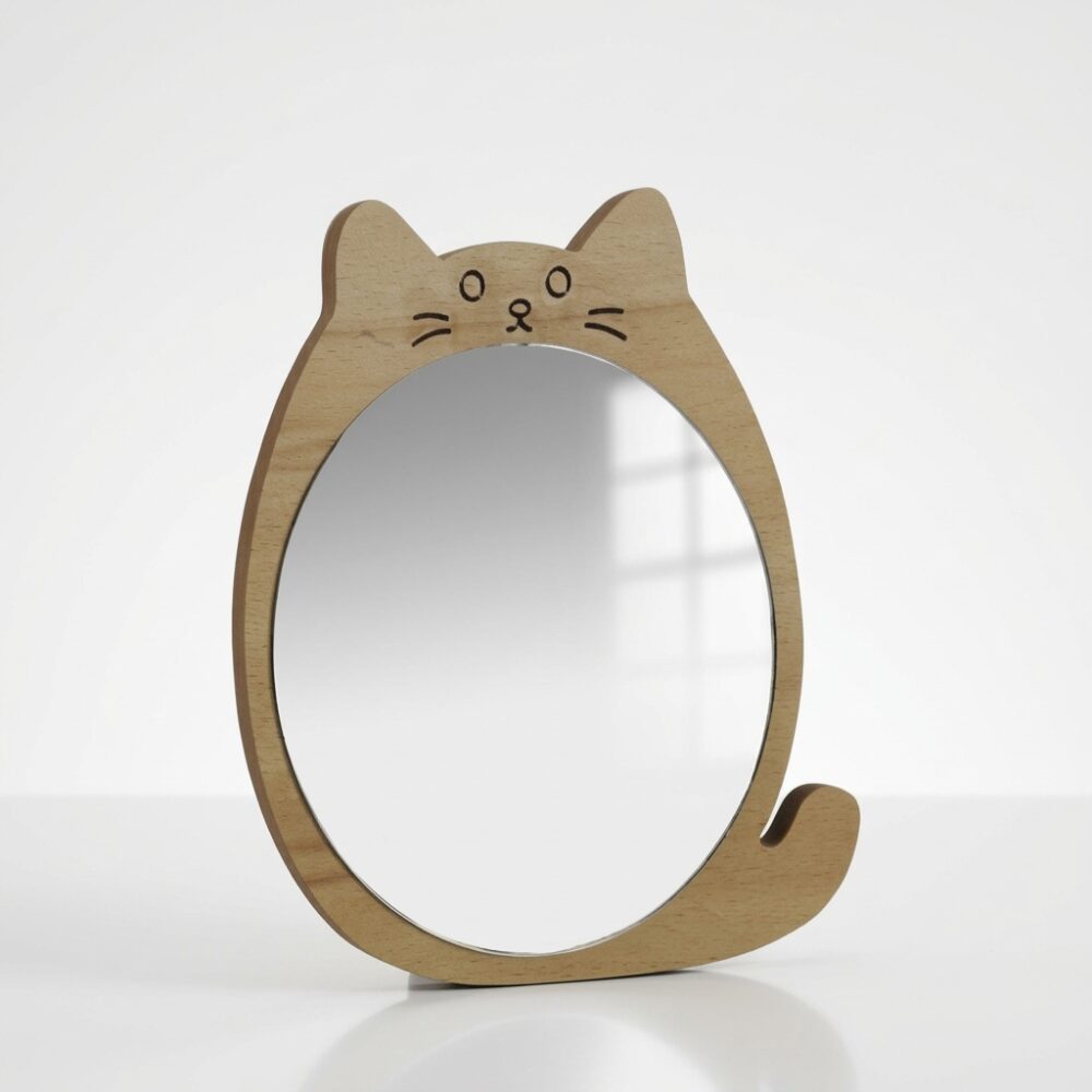 ESPEJO GATITO C/BASE 17.5x16.5CM ART 108636 IAO