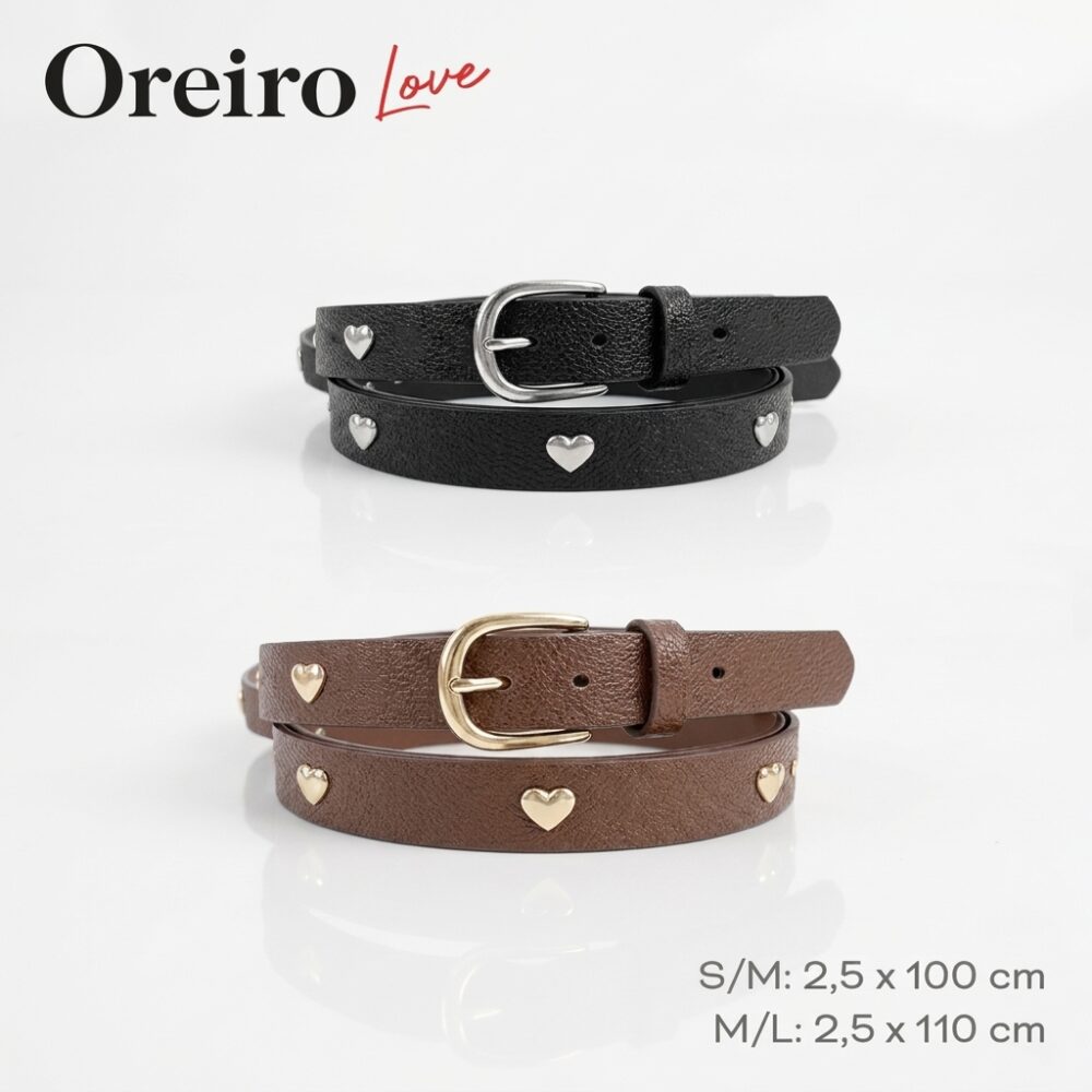 CINTURON OREIRO LOVE C/TACHAS CORAZON ART 55271 IAO