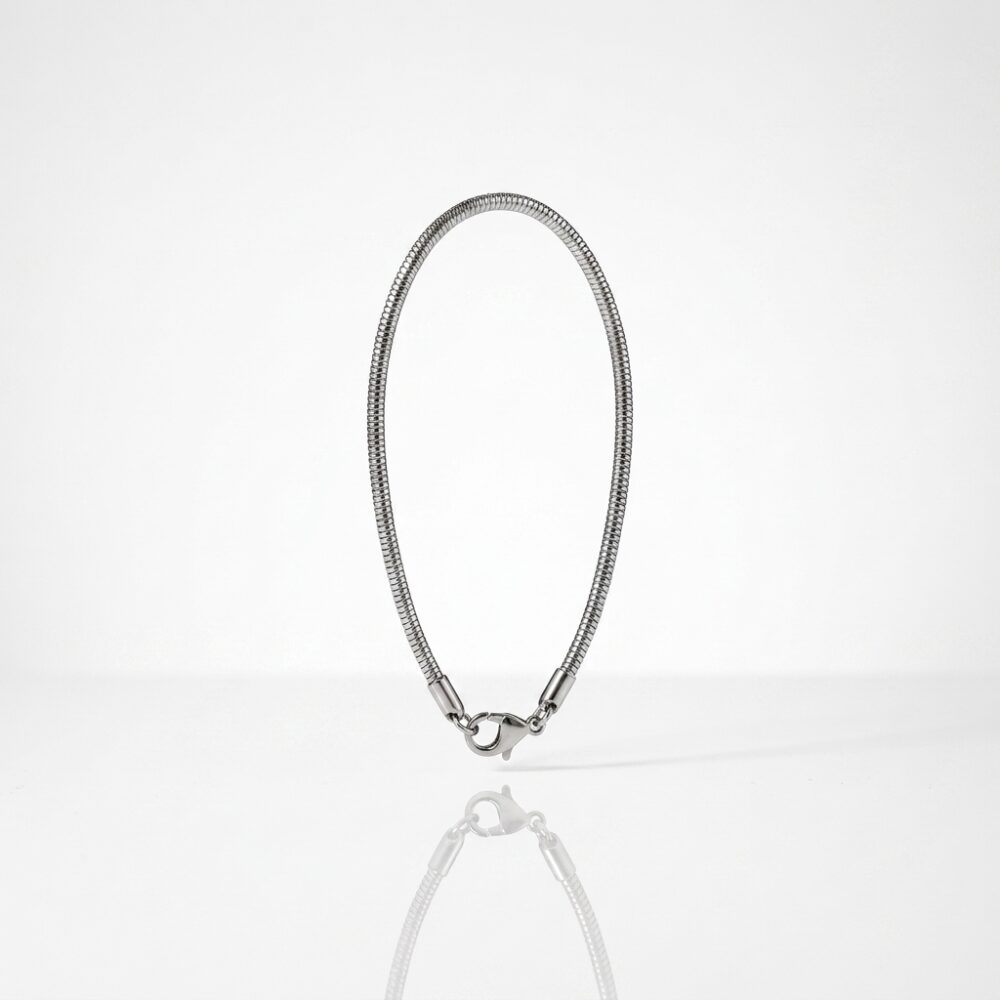 PULSERA ACERO BLANCO DE 18CM ART APURAT2.4X20P AAO