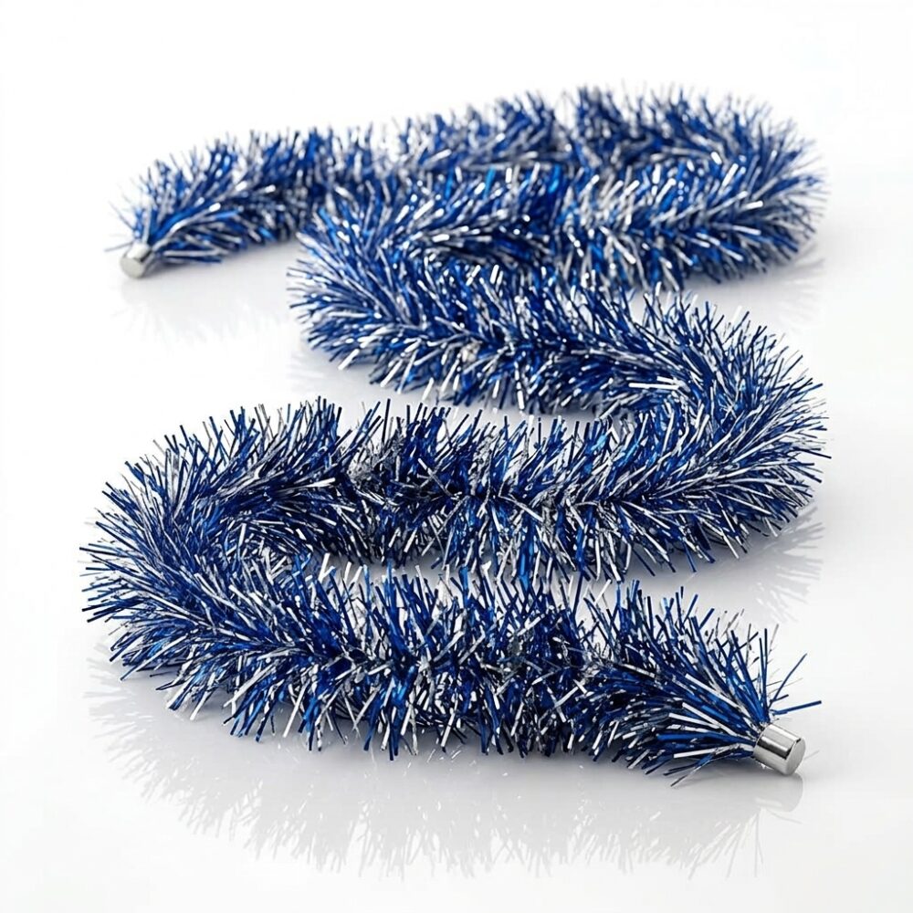 BOA NAVIDEÑA AZUL Y PLATEADA 7CM 2MT ART NS054550 NAVI IAO