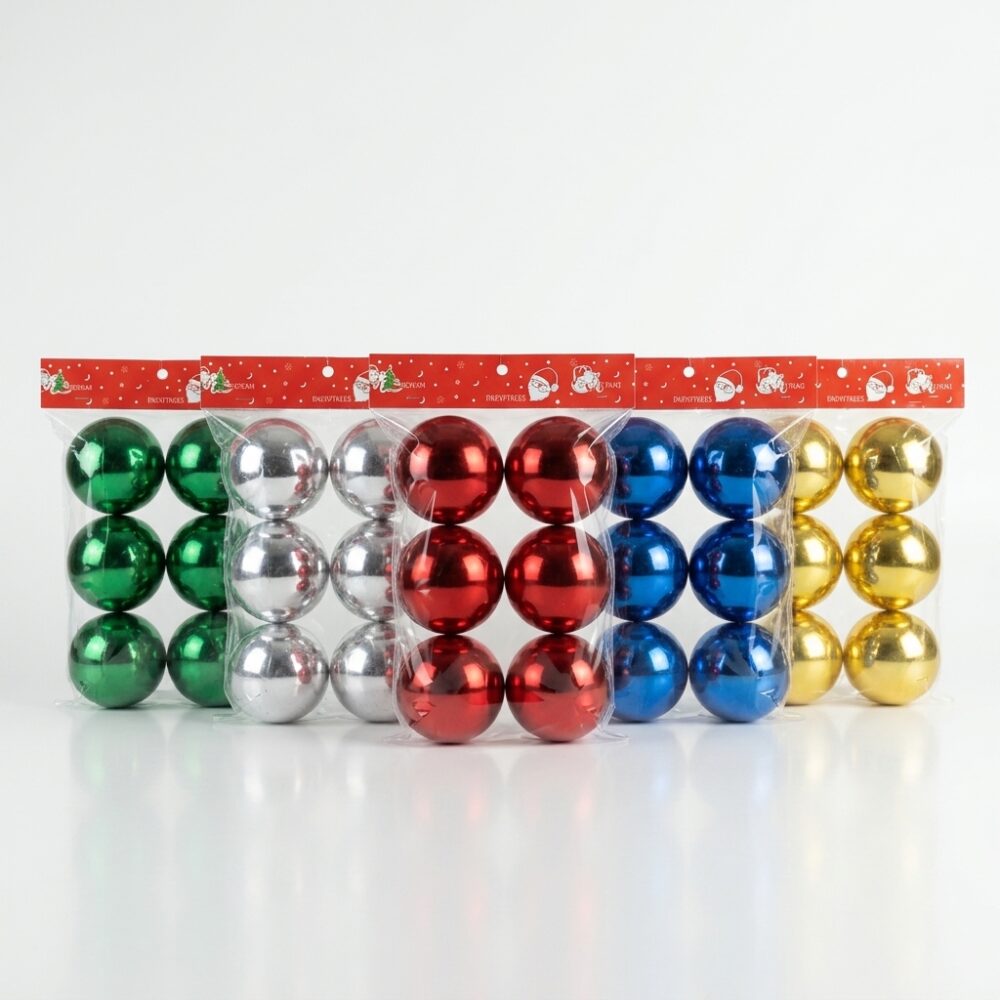BOLA NAVIDEÑA x6 UND 6CM ART 1041 NAVI JAO