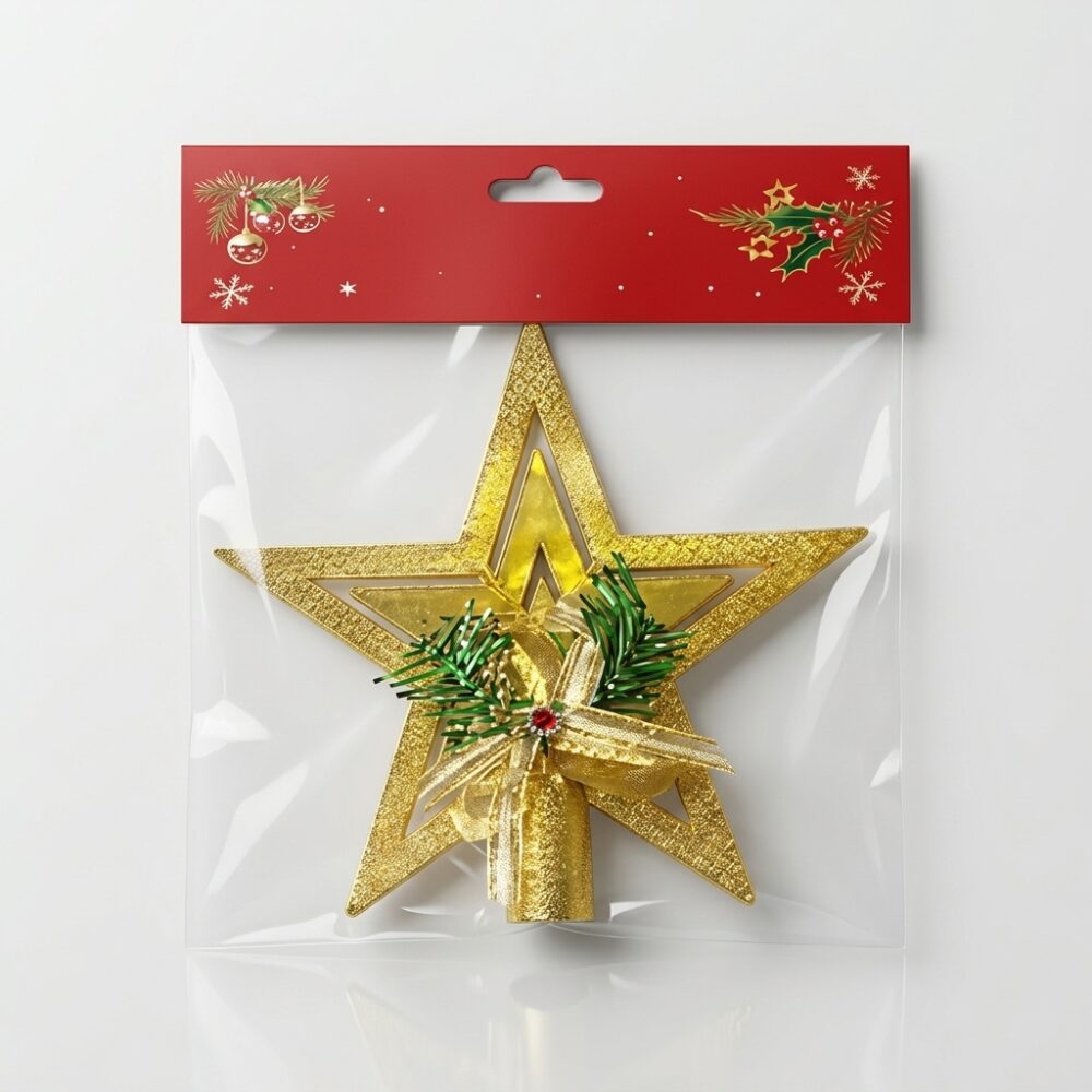 PUNTAL ESTRELLA METALIZADA C/MOÑO 20CM ART 1048 NAVI JAO