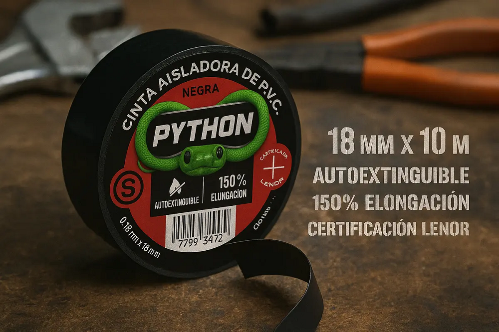 PYTHON CINTA AISLADORA NEGRA x 10mts ART ST03317 JAO
