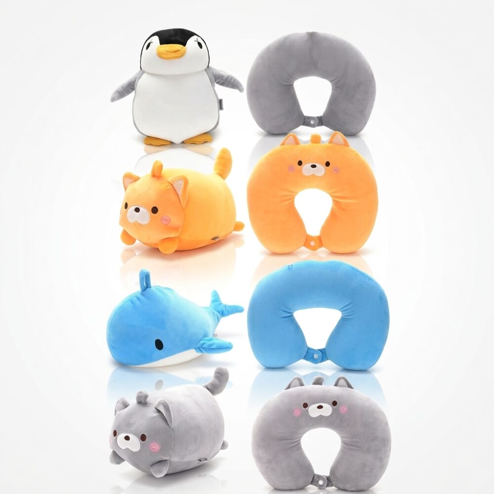 ALMOHADA VIAJE PELUCHE ANIMALES D/MICRO PERLAS ART 48619 JAO