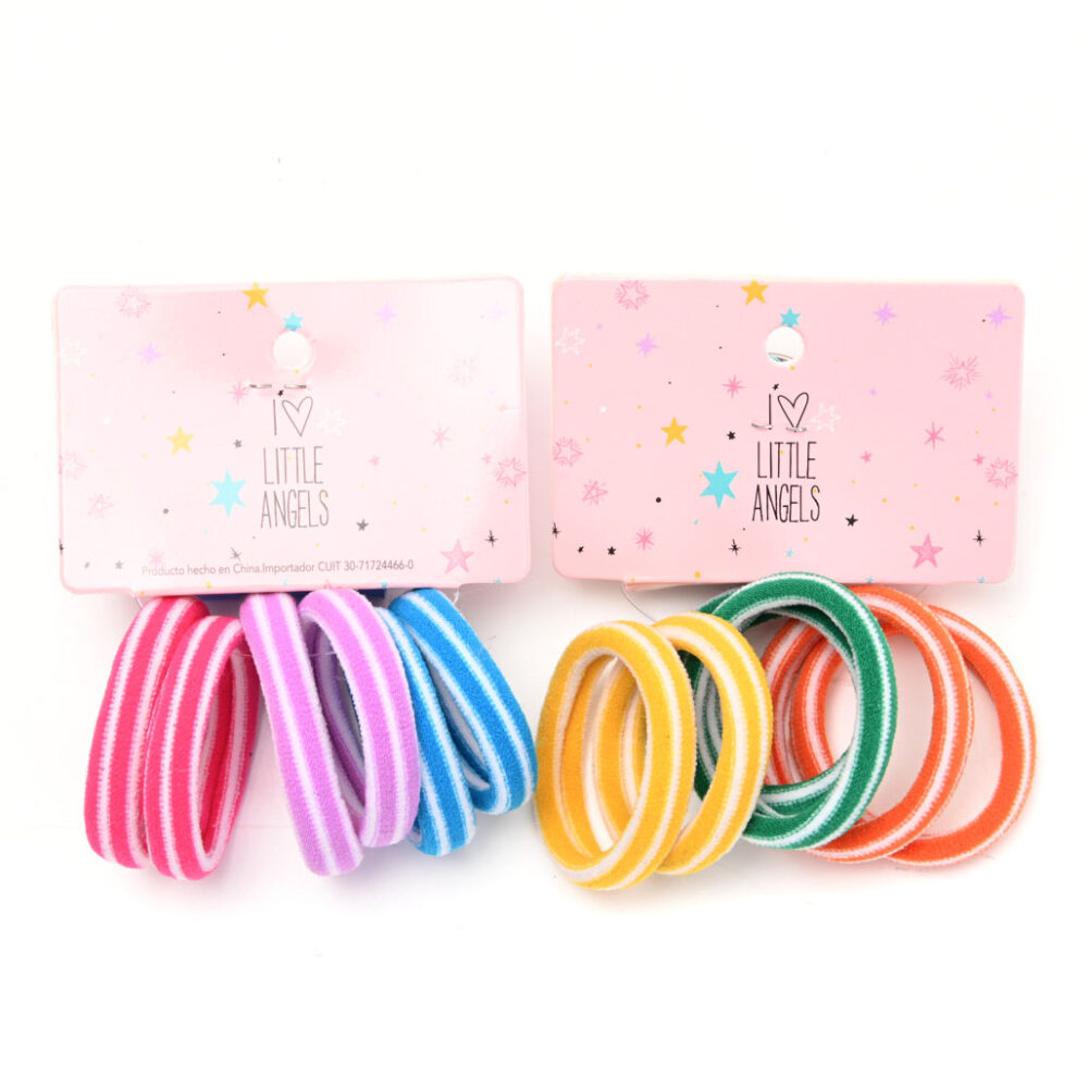 COLITAS DE PELO RAYAS COLORES X6UN PL-1607-04 JAO